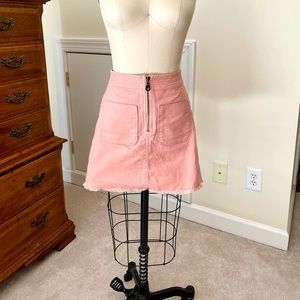 Madewell A-Line Denim Skirt - Salmon Pink